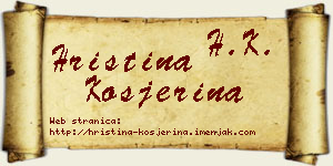 Hristina Kosjerina vizit kartica